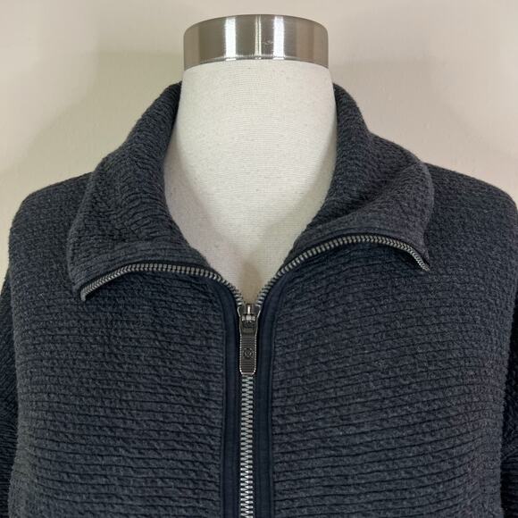 Lululemon | Peaceful Moments Full Zip Heathered Black Grey Oversized Jacket 4 - Picture 3 of 11